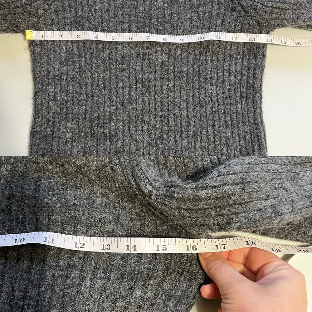 Rebecca Minkoff Grey Wool Puff Sleeve Pixi Sweater - Picture 15 of 15